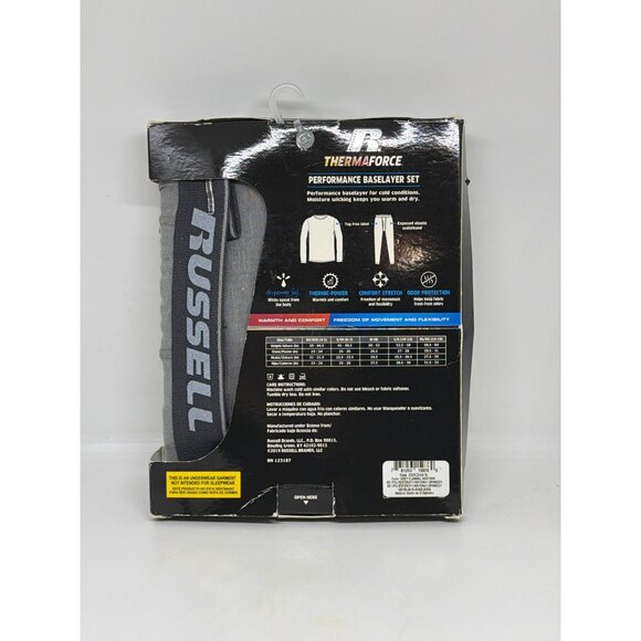 NWT Russell Boys XS (4/5) Thermaforce Gray Performance Baselayer Top & Pants Set - Picture 3 of 3